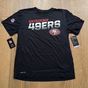 San Francisco 49ers, On Field Dry-FIT Black T-Shirt. new with tags. Athletic Fit